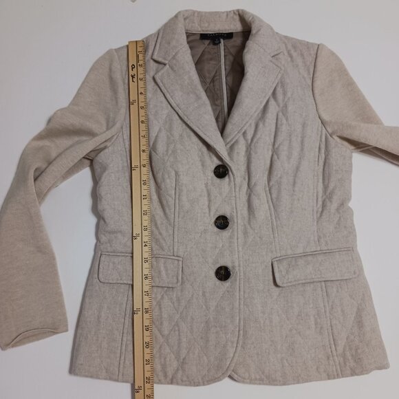 Talbots Beige Quilted Wool Blend Blazer Jacket Size 2 - Picture 12 of 12